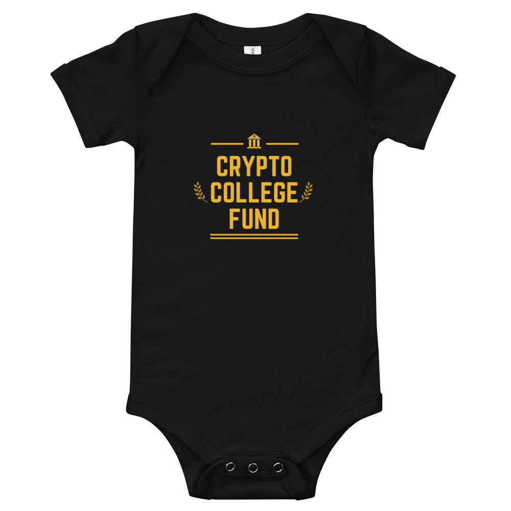 Crypto Meme Crypto College Fund - Baby short sleeve one piece