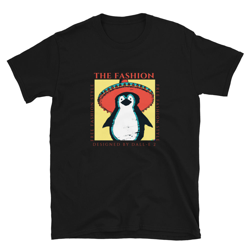 Vintage Animal Portraits (Penguin Sombrero) - Short-Sleeve Unisex T-Shirt