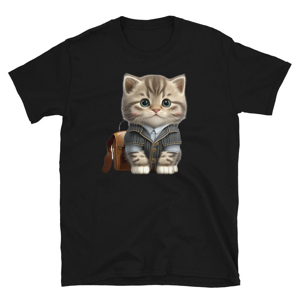 First Day of School (Kitten) - Short-Sleeve Unisex T-Shirt